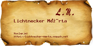 Lichtnecker Márta névjegykártya