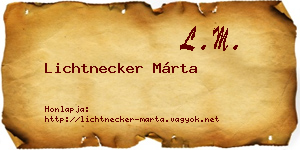 Lichtnecker Márta névjegykártya